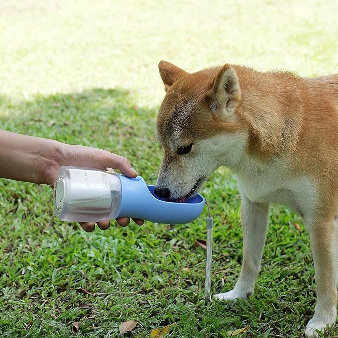Dog Water Bottle with Food Container, Portable Pet Dog Water Dispenser for Outdoor Walking,Hiking,Travel,Puppy Essentials,Puppy Supplies,Replaceable Waste Bags