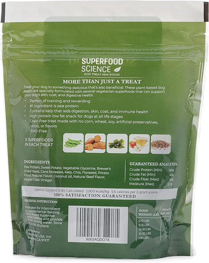 Hypoallergenic Healthy Dog Treats: Plant-Based Vegetarian Dog Treats w/Sweet Potato, Chia, Flaxseed & Coconut Oil for Skin & Coat, Gluten-Free Vegan Protein Dog Training Snack, 5 oz