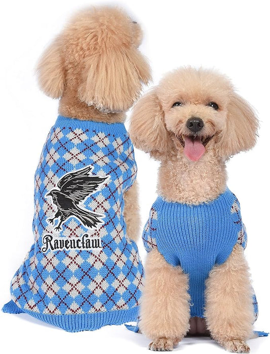 Harry Potter: Ravenclaw Pet Sweater - Large | Large Harry Potter Costumes for Dogs| Harry Potter Dog Apparel & Accessories for Hogwarts Houses, Ravenclaw