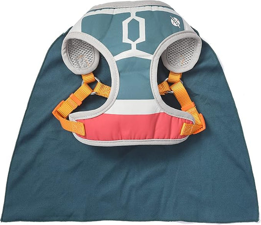 STAR WARS for Pets Boba Fett Dog Harness with Cape, Small (S) | Small Dog Boba Fett Harness for Dogs | Star Wars Pet Harness, Star Wars Harness for Small Dogs Green FF13505