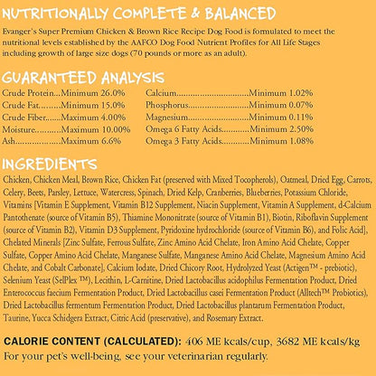 Evanger's Super Premium Chicken with Brown Rice Dry Dog Food