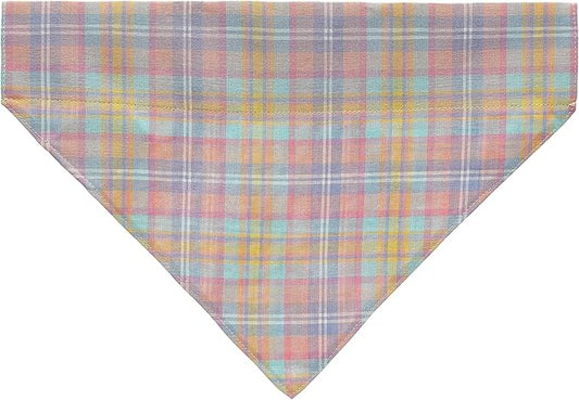 Pearhead Pet Pastel Plaid Bandana, Easter Pet Bandana, Spring Pet Gifts,Slide-On Dog Bandana, Pet Apparel, Pet Accessory, Pet Owner Gift Ideas, Medium/Large, M/L