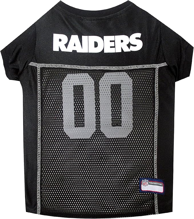 NFL Raiders Dog Jersey, Size: X-Large. Best Football Jersey Costume for Dogs & Cats. Licensed Jersey Shirt