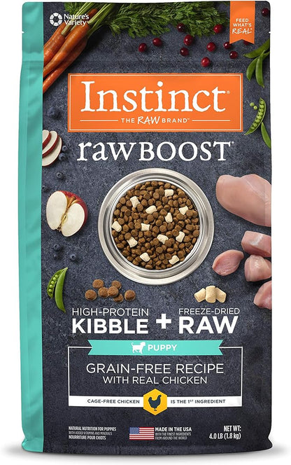 Instinct Raw Boost Puppy Grain Free Recipe with Real Chicken Natural Dry Dog Food, 4 lb. Bag
