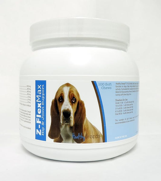 Healthy Breeds 100 Count Basset Hound Z-Flex Max Hip & Joint Soft Chews