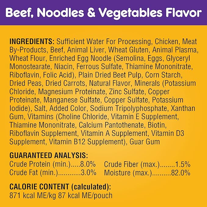 PEDIGREE CHOICE CUTS IN GRAVY Adult Soft Wet Dog Food 18-Count Variety Pack, 3.5 oz Pouches (Pack of 2)