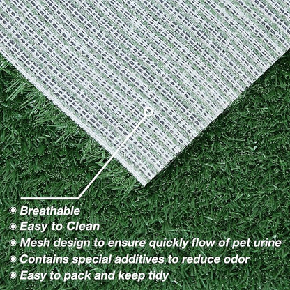 Replacement Dog Grass Pee Pad for Potty Training - 24"x24"/2 Pack, Medium Artificial Grass Patch for Potty Tray, Reusable & High Drainage