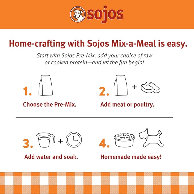 Sojos Mix-A-Meal Fruit & Veggie Pre-Mix Grain-Free Dog Food, 8 Pound Bag