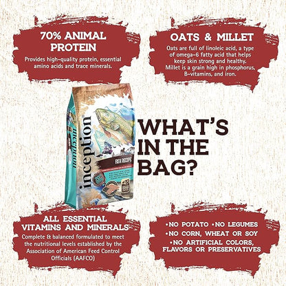 Inception® Dry Dog Food Fish Recipe – Complete and Balanced Dog Food – Legume Free Meat First Dry Dog Food – 4 lb. Bag (13278)