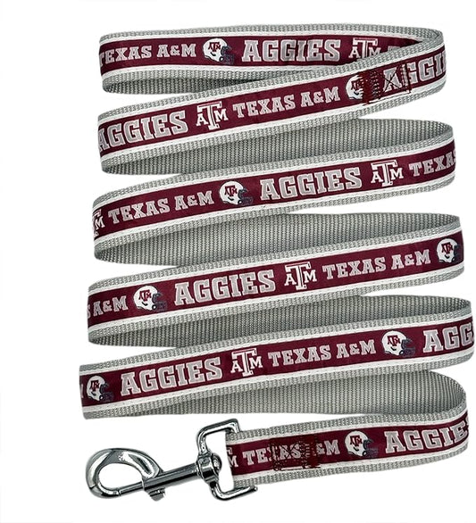 Pets First Collegiate Pet Accessories, Dog Leash, Texas A&M Aggies, Medium