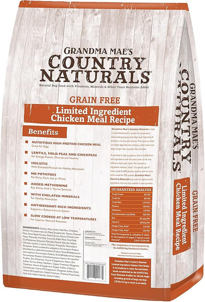 Grandma Mae's Country Naturals Grain Free Dry Dog Food 12 LB Chicken Recipe