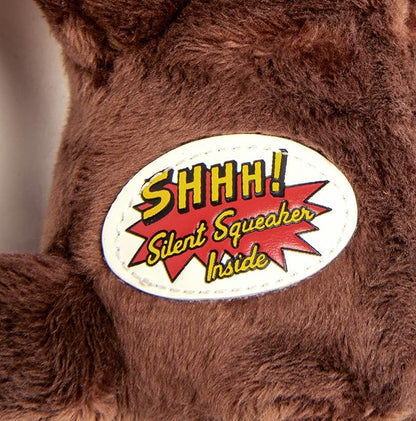 goDog Flips Monkey-Rabbit Silent Squeak Plush Dog Toy, Chew Guard Technology - Brown, Small