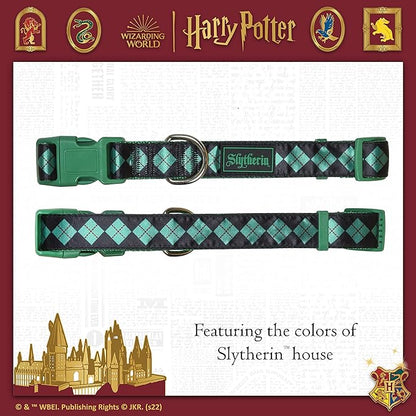 Harry Potter Slytherin Dog Collar in Size Extra Large | XLarge Dog Collar, Harry Potter Dog Collar | Harry Potter Dog Apparel & Accessories for Hogwarts Houses, Slytherin