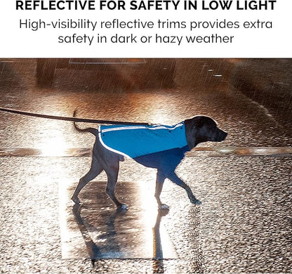 Furhaven Water-Repellent Large Dog Coat, Washable w/ Leash Access & Stretch Fabric - Pro-Fit Active Jacket - Aquamarine, Large