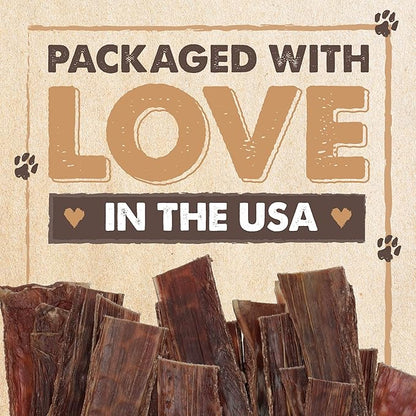 Mighty Paw Naturals Beef Gullet Jerky for Dogs | 100% Natural Dog Jerky Treats for Large Dogs, Medium Pets & Small Breeds. Healthy Beef Jerky Dog Treats. Dog Treats Jerky Strips 14oz