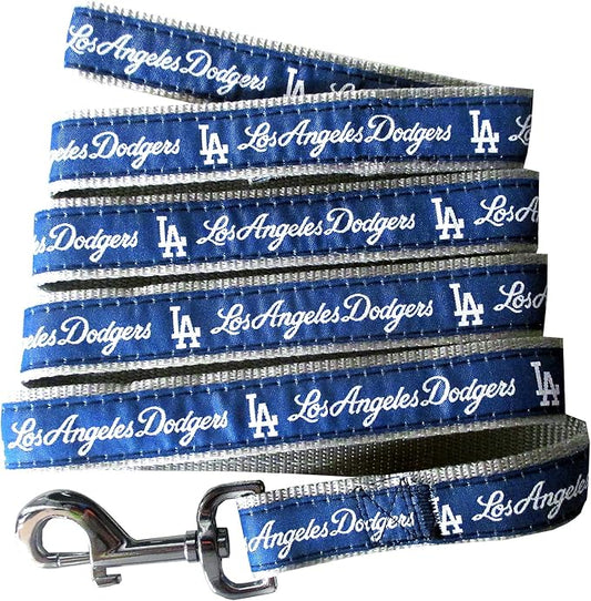 MLB PET Leash, Small, Los Angeles Dodgers Dog Leash, Baseball Team Leash for Dogs & Cats. A Shiny & Colorful Dog & Cat Leash with Emboridered Team Name/Logo Licensed by the MLB