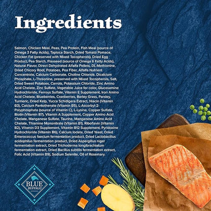 Blue Buffalo Wilderness Adult High-Protein Dry Dog Food with Real Salmon, Grain-Free, Made in the USA with Natural Ingredients, Salmon, 24-lb. Bag