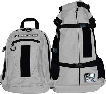K9 Sport Sack | Dog Carrier Adjustable Backpack (Small, Plus 2 - Light Grey)