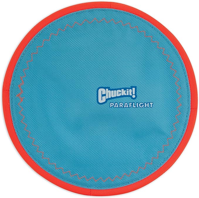 Chuckit! Kick Fetch Ball Dog Toy, Small (6 Inch) and ChuckIt! Paraflight Flying Disc Dog Toy, Large (9.75")