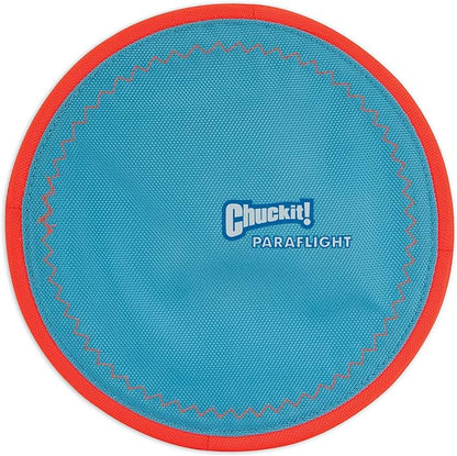 Chuckit! Kick Fetch Ball Dog Toy, Small (6 Inch) and ChuckIt! Paraflight Flying Disc Dog Toy, Large (9.75")
