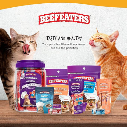 Beefeaters Cat Treats - Tuna Recipe Shreds 1.41oz, Case of 12 | Real Cat Food, No Sugar/Soy/Corn/Wheat | High Protein & Taurine | Supports Dental Health | Training Treats - No Artificial Additives