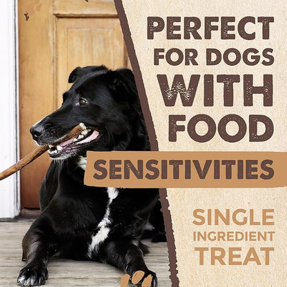 Mighty Paw Naturals Bully Sticks for Dogs - Grass Fed Beef Dog Chews. Dog Bully Sticks for Large Dogs, Medium and Small Breeds. Lower Odor Bully Sticks for Small Dogs. Single Ingredient (6" - 25 Pack)