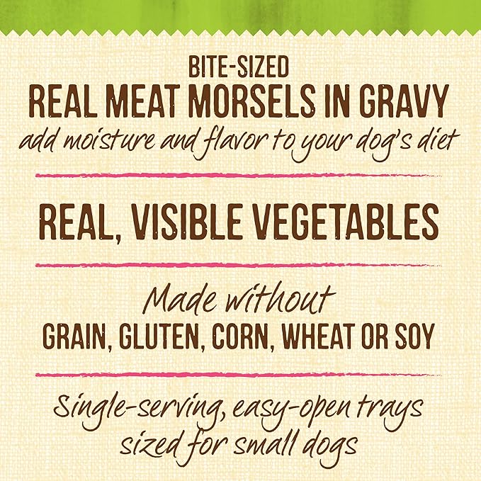 Merrick Lil’ Plates Grain Free And Gluten Free Natural Wet Dog Food For Small Dogs, Soft Little Lamb Chop Stew - (Pack of 12) 3.5 oz. Tubs