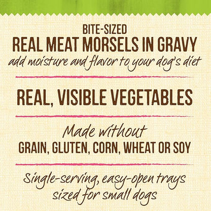 Merrick Lil’ Plates Grain Free And Gluten Free Natural Wet Dog Food For Small Dogs, Soft Little Lamb Chop Stew - (Pack of 12) 3.5 oz. Tubs