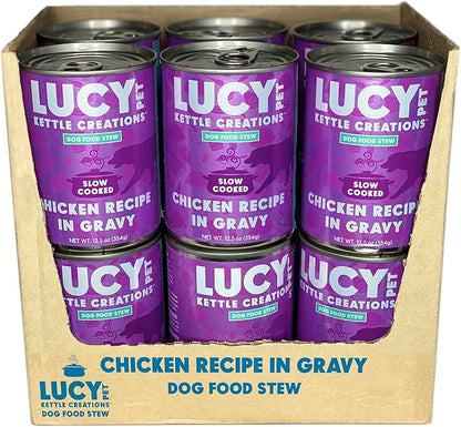 Lucy Pet Products Kettle Creations Chicken Dog Stew Recipe in Gravy 12.5oz, Purple, LPPFFLW301