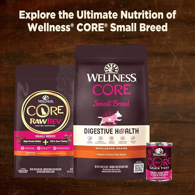 Wellness CORE Natural Grain Free Small Breed Mini Meals Wet Dog Food, Chunky Chicken & Tuna Dinner in Gravy, 3-Ounce Pouch (Pack of 12)