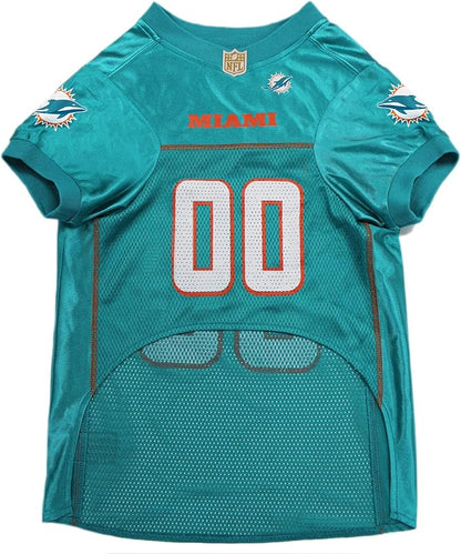 NFL Miami Dolphins Dog Jersey, Size: X-Small. Best Football Jersey Costume for Dogs & Cats. Licensed Jersey Shirt