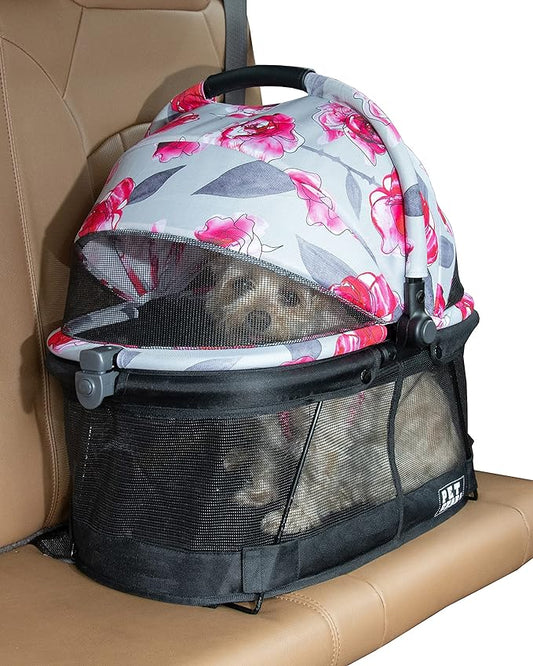 Pet Gear View 360 Pet Safety Carrier & Car Seat for Small Dogs & Cats Push Button Entry