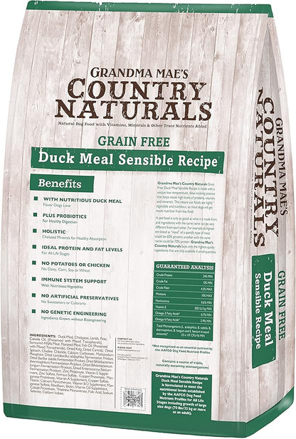 Grandma Mae's Country Naturals Grain Free Dry Dog Food 12 LB Duck Recipe