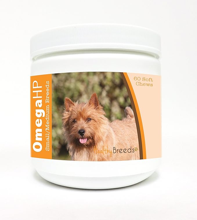 Healthy Breeds Norwich Terrier Omega HP Fatty Acid Skin and Coat Support Soft Chews 60 Count