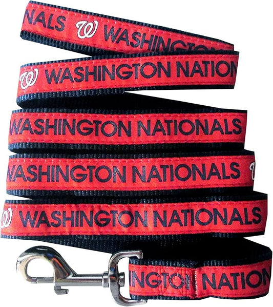 MLB PET Leash, Small, Washington Nationals Dog Leash, Baseball Team Leash for Dogs & Cats. A Shiny & Colorful Dog & Cat Leash with Emboridered Team Name/Logo Licensed by the MLB