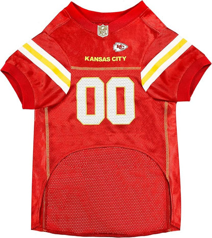 NFL Kansas City Chiefs Dog Jersey, Size: Medium. Best Football Jersey Costume for Dogs & Cats. Licensed Jersey Shirt