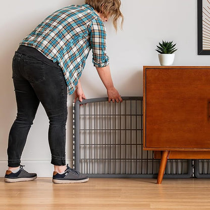 IRIS USA Dog Playpen, 4-Panel 24" Pet Playpen, Puppy Playpen, Indoor/Outdoor Dog Pen, 35 x 35 x 24, Foldable, Customizable, Dark Gray