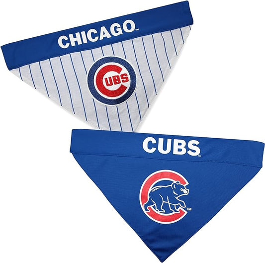 Pets First MLB Chicago Cubs Reversible Bandana Size XX-Large for Dogs & Cats. 2 Sided Sports Bandana,Premium Embroidery Team Logo, All MLB Teams Available