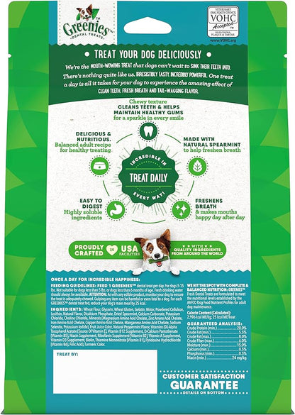 Greenies TEENIE Natural Dental Care Dog Treats Mint Fresh Flavor, 12 oz. Pack (43 Treats)