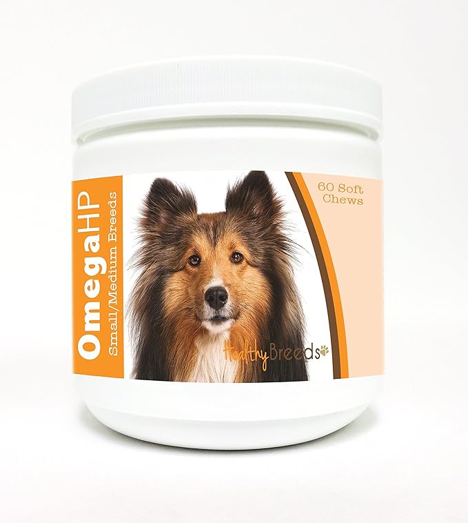 Healthy Breeds Shetland Sheepdog Omega HP Fatty Acid Skin and Coat Support Soft Chews 60 Count