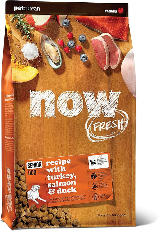 Now Fresh Grain Free Dog Food, 3.5 lb - Dry Dog Food Senior Recipe for Dogs - Real Meat and Fish for Protein - Healthy Diet for Small, Medium and Large Breed