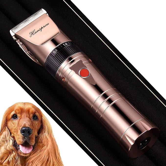 Cordless Dog Clippers for Grooming, Professional 5000mAh Battery Pet Clipper for Thick Coats Heavy Duty Dog Hair Trimmers Low Noise with Guard Combs for Dog Cat