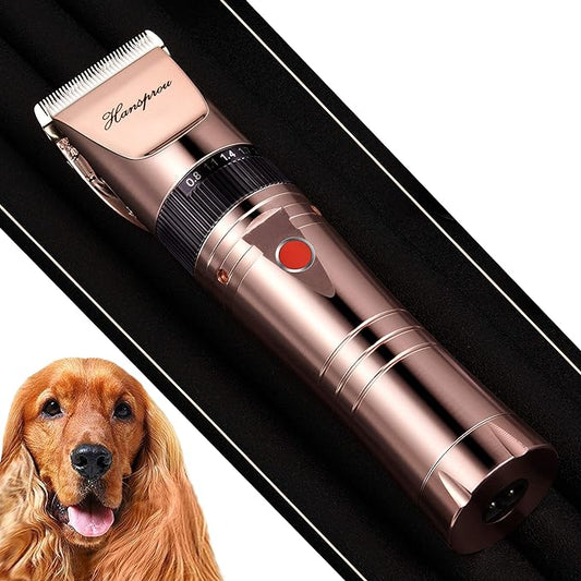 Cordless Dog Clippers for Grooming, Professional 5000mAh Battery Pet Clipper for Thick Coats Heavy Duty Dog Hair Trimmers Low Noise with Guard Combs for Dog Cat