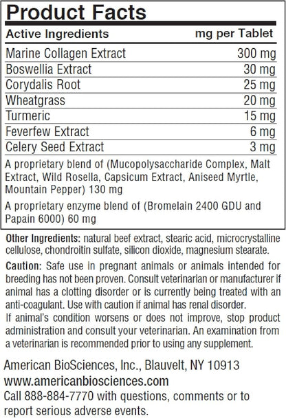 DGP, All-Natural Joint Supplement for Dogs - Joint Support with Turmeric, Boswellia Extract & More - Quick Effect for Immediate Mobility Support - 60 Chewable Pet Tablets