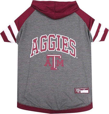 Pets First NCAA Texas A&M Aggies Hoodie for Dogs & Cats, Large. | Collegiate Licensed Dog Hoody Tee Shirt | Sports Hoody T-Shirt for Pets | College Sporty Dog Hoodie Shirt