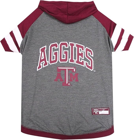 Pets First NCAA Texas A&M Aggies Hoodie for Dogs & Cats, Large. | Collegiate Licensed Dog Hoody Tee Shirt | Sports Hoody T-Shirt for Pets | College Sporty Dog Hoodie Shirt