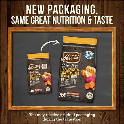 Merrick Premium Grain Free Dry Adult Dog Food, Wholesome And Natural Kibble With Real Chicken And Sweet Potato - 30.0 lb. Bag