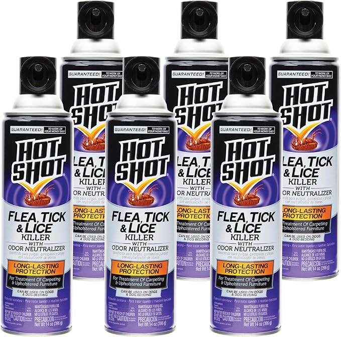 Hot Shot Flea, Tick & Lice Killer with Odor Neutralizer (Aerosol)(Pack of 6)