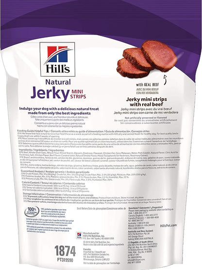 Hill's Natural Jerky Strips, All Life Stages, Great Taste, Dog Treats, Beef (small & mini breeds), 7.1 oz Bag