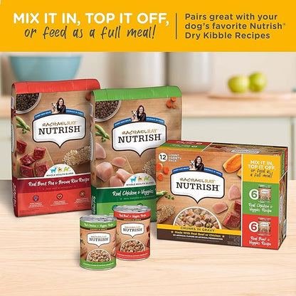 Nutrish Rachael Ray Chunks in Gravy Wet Dog Food Real Chicken & Veggies Recipe, 13 Ounce (Pack of 12)